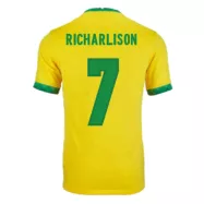 Brazil Jersey Custom Home RICHARLISON #7 Soccer Jersey 2021 - bestsoccerstore