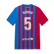 Barcelona Jersey Custom Home SERGIO #5 Soccer Jersey 2021/22 - bestsoccerstore