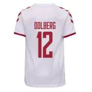 Denmark Jersey Custom Away DOLBERG #12 Soccer Jersey 2021 - bestsoccerstore