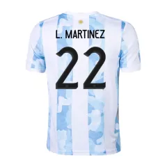 Argentina Jersey Custom Home L. MARTINEZ #22 Soccer Jersey 2021 - bestsoccerstore