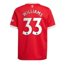 Manchester United Jersey Custom Home WILLIAMS #33 Soccer Jersey 2021/22 - bestsoccerstore