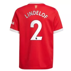 Manchester United Jersey Custom Home LINDELOF #2 Soccer Jersey 2021/22 - bestsoccerstore