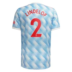 Manchester United Jersey Custom Away LINDELOF #2 Soccer Jersey 2021/22 - bestsoccerstore