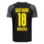 Borussia Dortmund Jersey Custom Away MOUKOKO #18 Soccer Jersey 2021/22 - bestsoccerstore