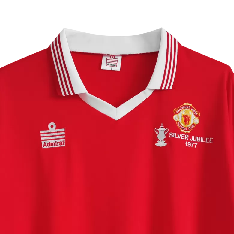 Manchester United Retro Jersey Home Soccer Shirt 1977 - bestsoccerstore