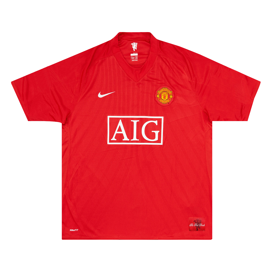 Manchester United Jersey Custom Home Soccer Retro Jersey 2007/08 Best