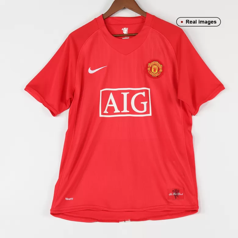 Manchester United Jersey Custom Home Soccer Jersey 2007/08 - bestsoccerstore