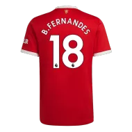 Manchester United Jersey Custom Home B.FERNANDES #18 Soccer Jersey 2021/22 - bestsoccerstore