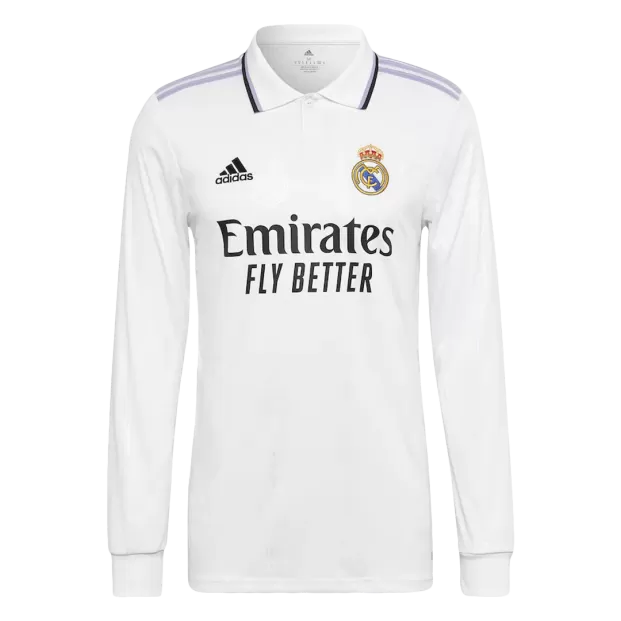 Adidas Real Madrid Long Sleeve Rodrygo Home Jersey w/ Champions League + Club World Cup Patches 23/24 (White) Size XL
