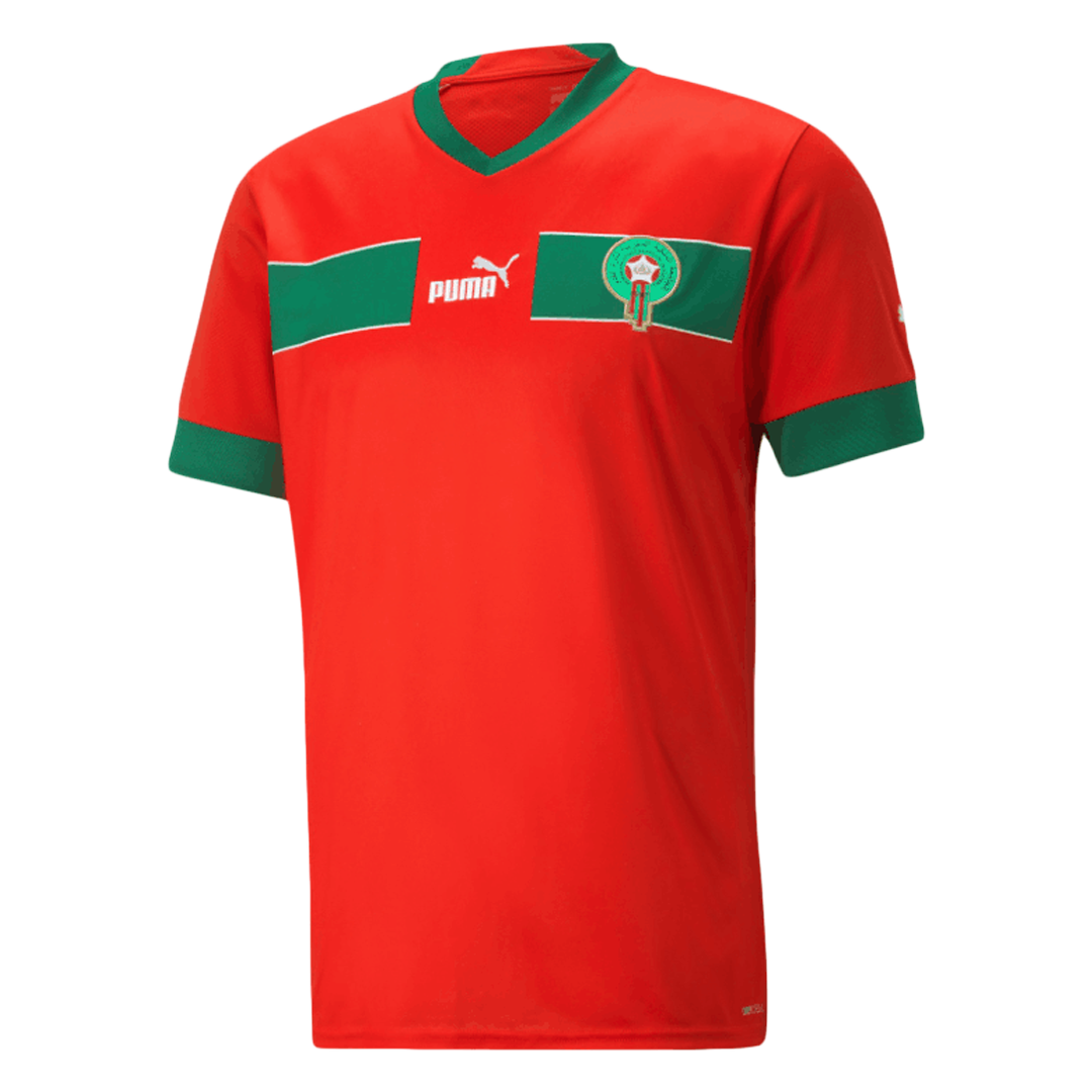 HAKIMI #2 Morocco Home Soccer Jersey Custom World Cup Jersey 2022