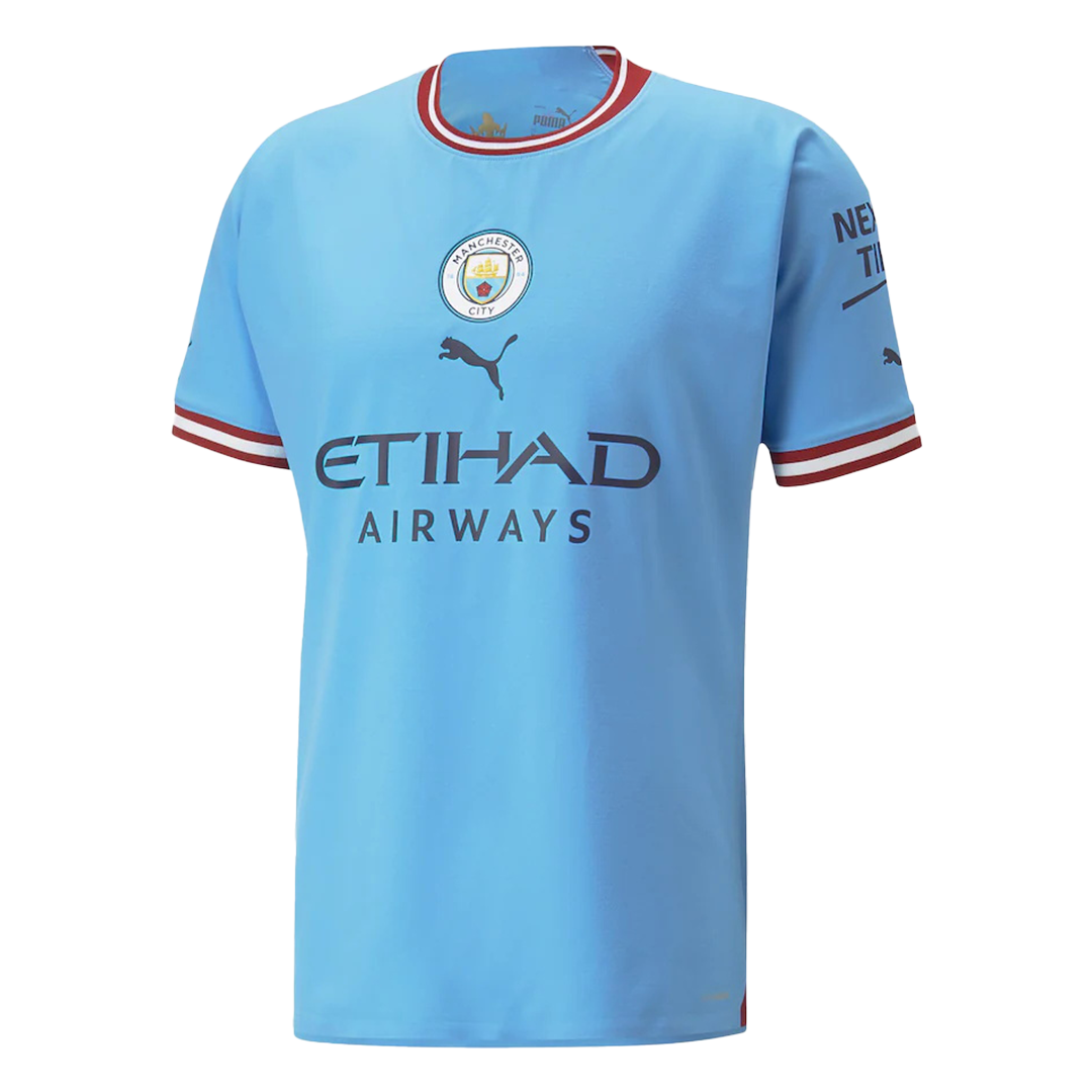 Blue Puma Manchester City FC 2023/24 Haaland #9 Home Shirt