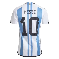 MESSI #10 Argentina Soccer Jersey Three Stars Jersey Champion Edition Home Custom World Cup Jersey 2022 - bestsoccerstore
