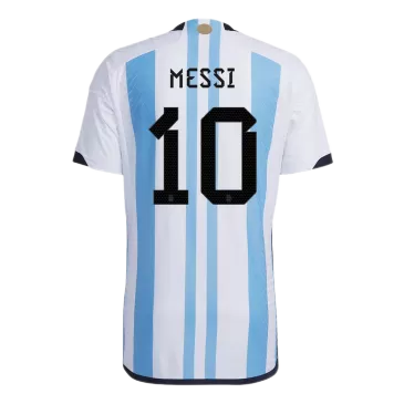MESSI #10 Argentina Soccer Jersey Three Stars Jersey Champion Edition Home Player Version Custom World Cup Jersey 2022 - bestsoccerstore