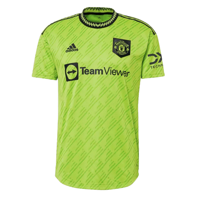 Men's adidas Neon Green Manchester United 2022/23 Third Authentic Custom  Jersey