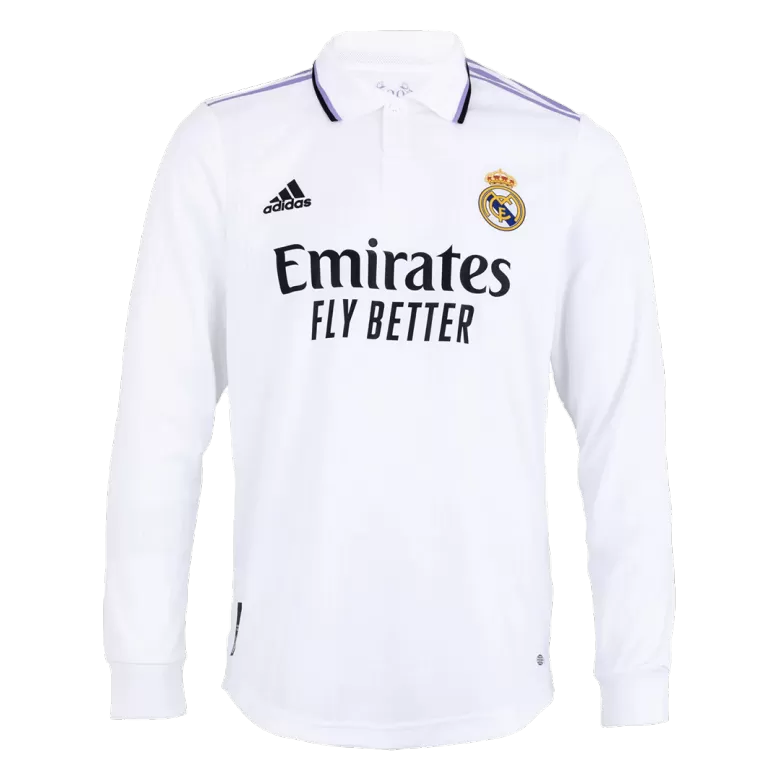 Buy Official 2022-2023 Real Madrid Long Sleeve Away Shirt (BENZEMA 9)