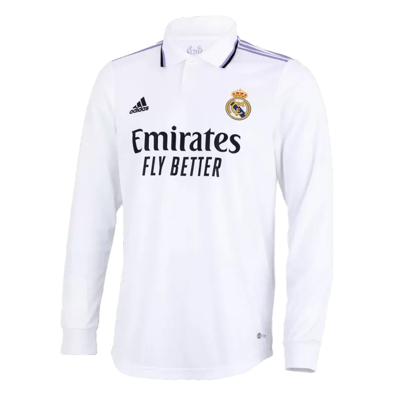 Adidas Real Madrid Long Sleeve Nacho Home Jersey w/ Champions League + Club World Cup Patches 23/24 (White) Size XL