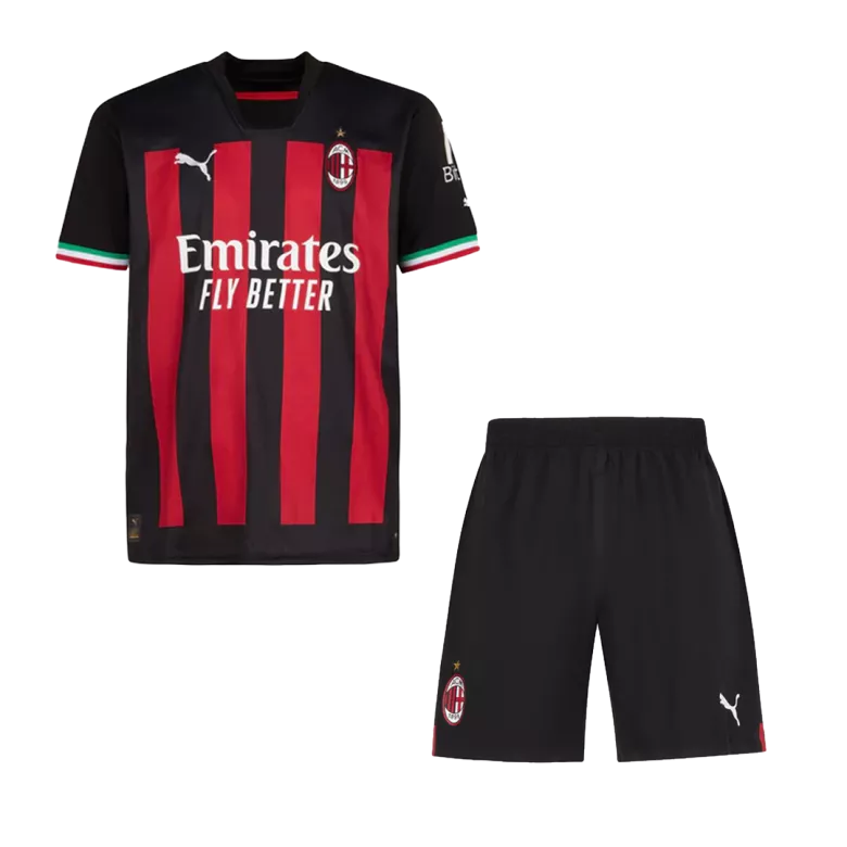 Kid's AC Milan Jersey Custom Home Soccer Soccer Kits 2022/23 - bestsoccerstore