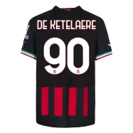 AC Milan Jersey Custom DE KETELAERE #90 Soccer Jersey Home 2022/23 - bestsoccerstore