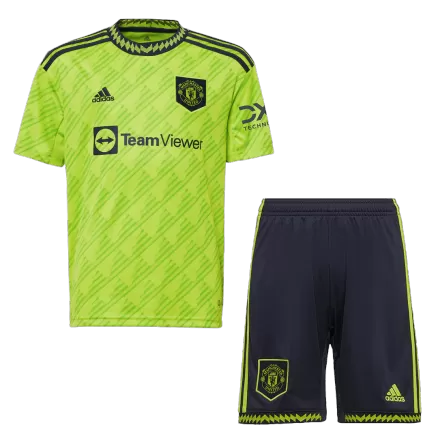 Kid's Manchester United Jersey Custom Third Away Soccer Soccer Kits 2022/23 - bestsoccerstore