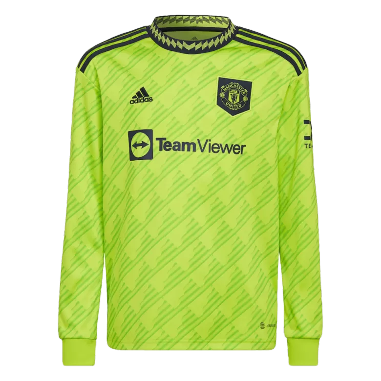 Manchester United adidas 2023/24 Away Long Sleeve Replica Custom Jersey -  Green