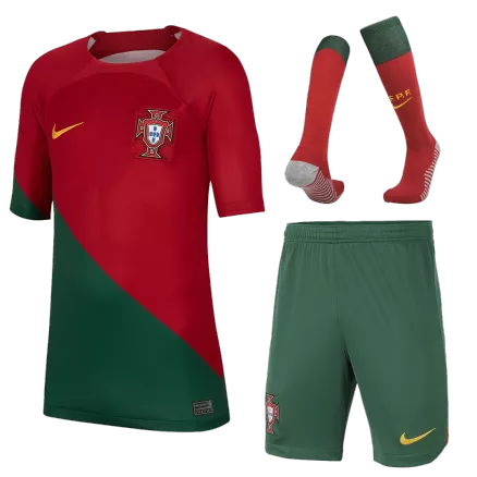 Kid's Portugal Whole Kits Custom Home Soccer 2022/23 - bestsoccerstore