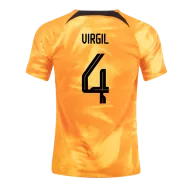 Netherlands Home Soccer Jersey Custom VIRGIL #4 World Cup Jersey 2022 - bestsoccerstore