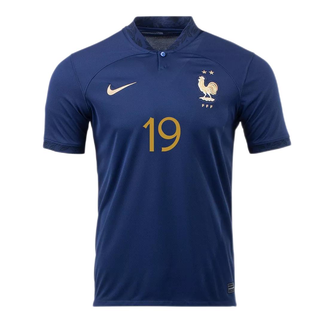 France Home Soccer Jersey Custom BENZEMA #19 World Cup Jersey 2022 - bestsoccerstore