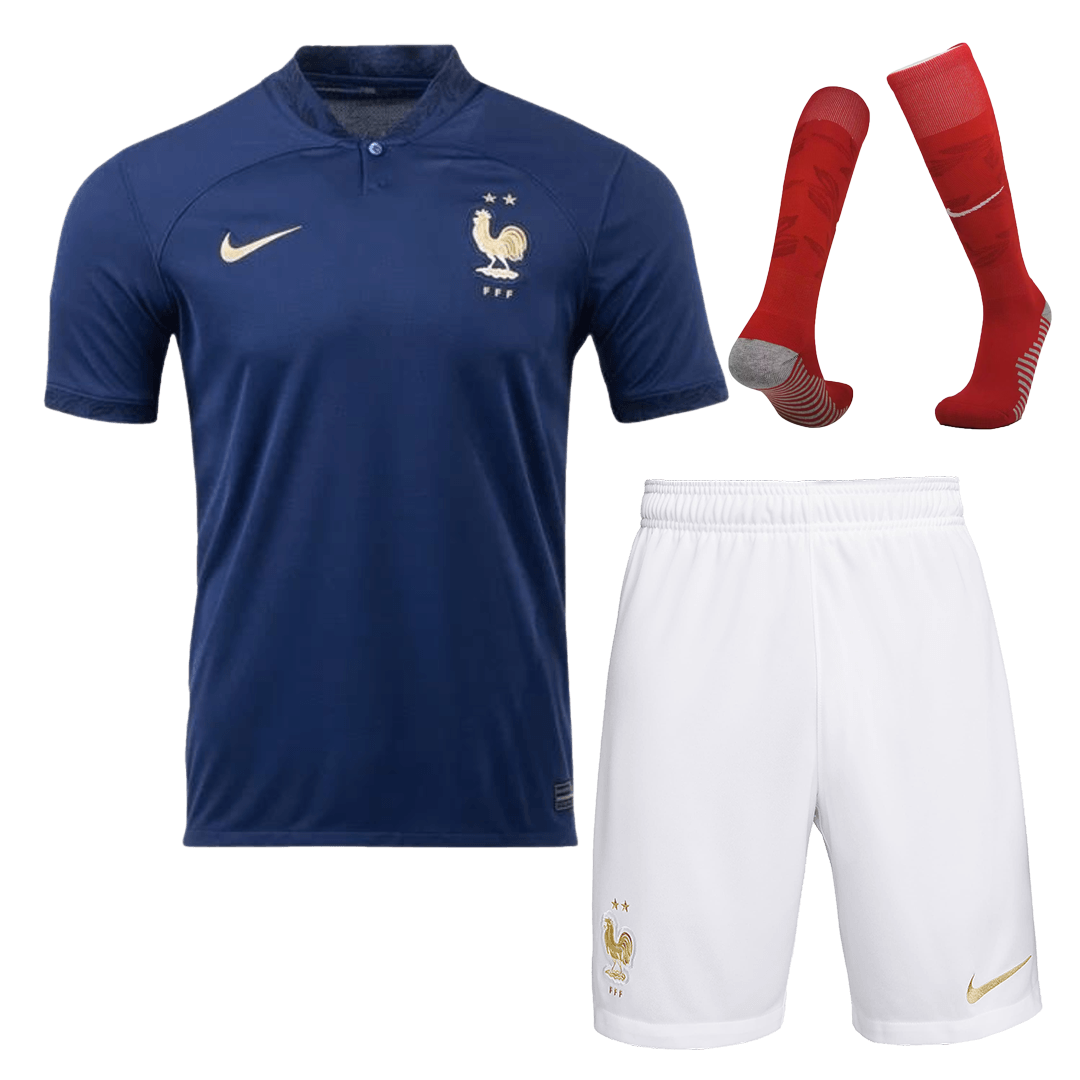 France National Soccer 3 SALIBA 2022 World Cup Navy Home Authentic