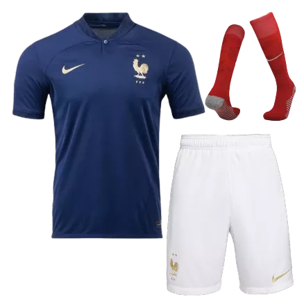 Men's France Whole Kits Custom Home Soccer 2022 - bestsoccerstore