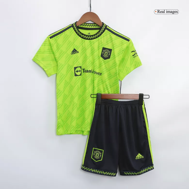 Kid's Manchester United Jersey Custom Third Away Soccer Soccer Kits 2022/23 - bestsoccerstore