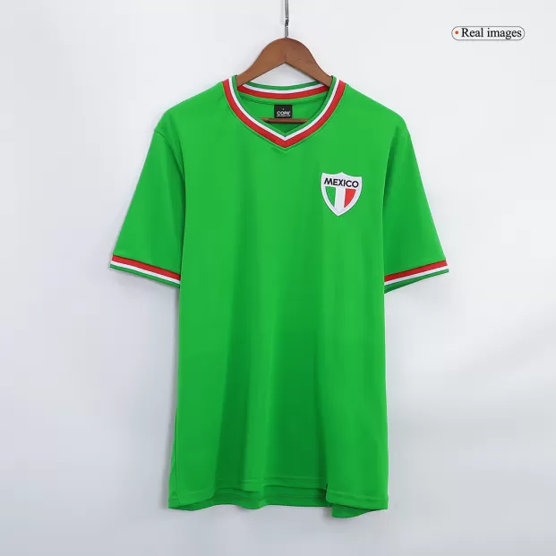 1970 Mexico Home Green Retro Soccer Jersey