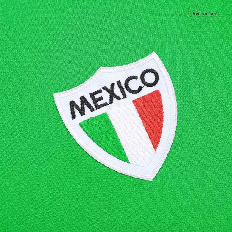 1970 Mexico Home Green Retro Soccer Jersey