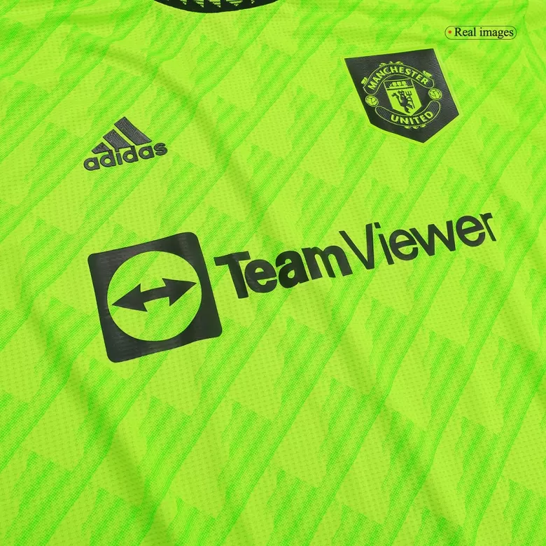 Men's adidas Neon Green Manchester United 2022/23 Third Authentic Custom  Jersey