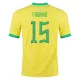 Brazil Home Soccer Jersey FABINHO #15 Custom World Cup Jersey 2022 - bestsoccerstore