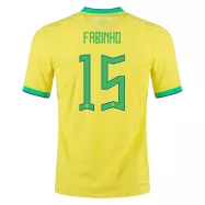 Brazil Home Soccer Jersey FABINHO #15 Custom World Cup Jersey 2022 - bestsoccerstore