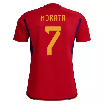 Spain Home Soccer Jersey Custom MORATA #7 World Cup Jersey 2022 - bestsoccerstore