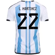 L.MARTINEZ #22 Argentina Home Soccer Jersey Custom World Cup Jersey 2022 - bestsoccerstore