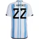 Argentina Jersey L. MARTINEZ #22 Custom Home Soccer Jersey 2022 - bestsoccerstore