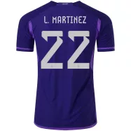 L.MARTINEZ #22 Argentina Away Soccer Jersey Custom World Cup Jersey 2022 - bestsoccerstore
