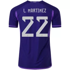 L. MARTINEZ #22 Argentina Away Soccer Jersey Custom World Cup Jersey 2022 - bestsoccerstore