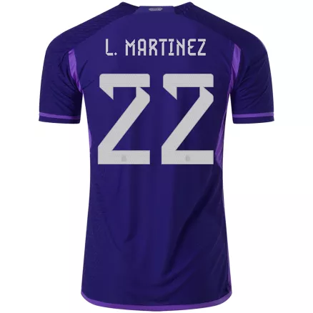Argentina Jersey L. MARTINEZ #22 Custom Away Soccer Jersey 2022 - bestsoccerstore