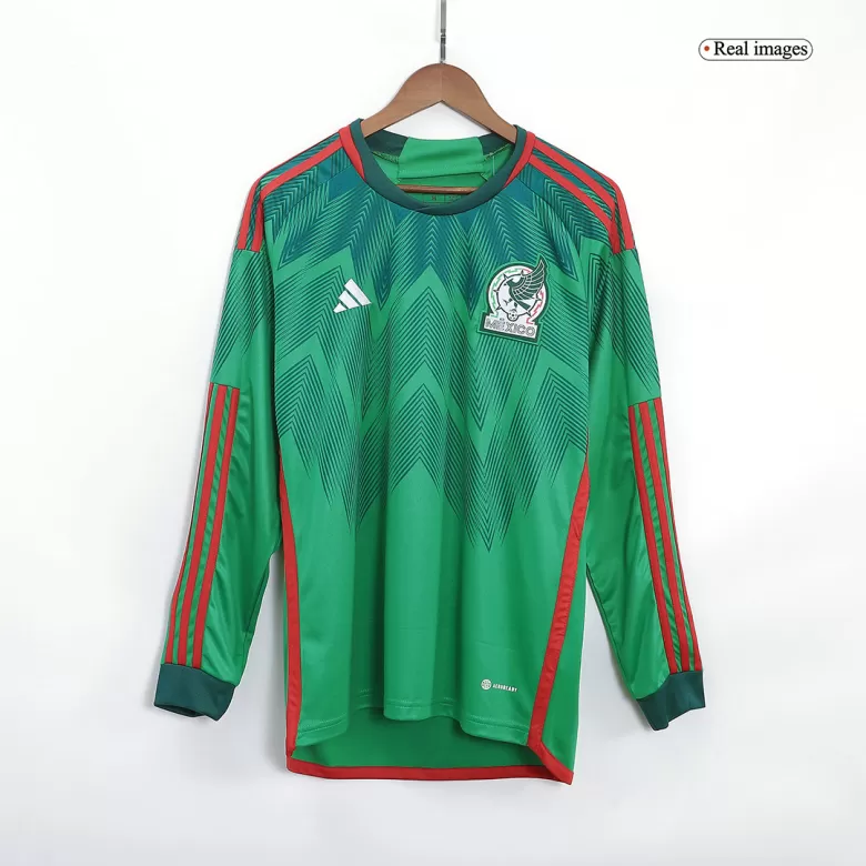 adidas Mexico 22 Long Sleeve Home Jersey - Green, men soccer