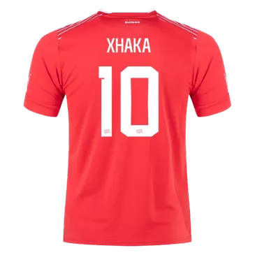 Switzerland Home Soccer Jersey Custom XHAKA #10 World Cup Jersey 2022 - bestsoccerstore