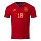 Spain Jersey JORDI ALBA #18 Custom Home Soccer Jersey 2022 - bestsoccerstore