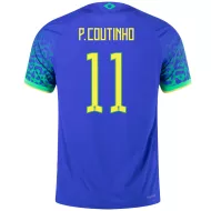 P.Coutinho #11 Brazil Away Soccer Jersey Custom World Cup Jersey 2022 - bestsoccerstore