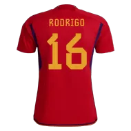 Spain Home Soccer Jersey Custom RODRI #16 World Cup Jersey 2022 - bestsoccerstore