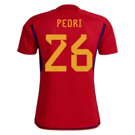 Spain Jersey Custom PEDRI #26 Soccer Jersey Home 2022 - bestsoccerstore