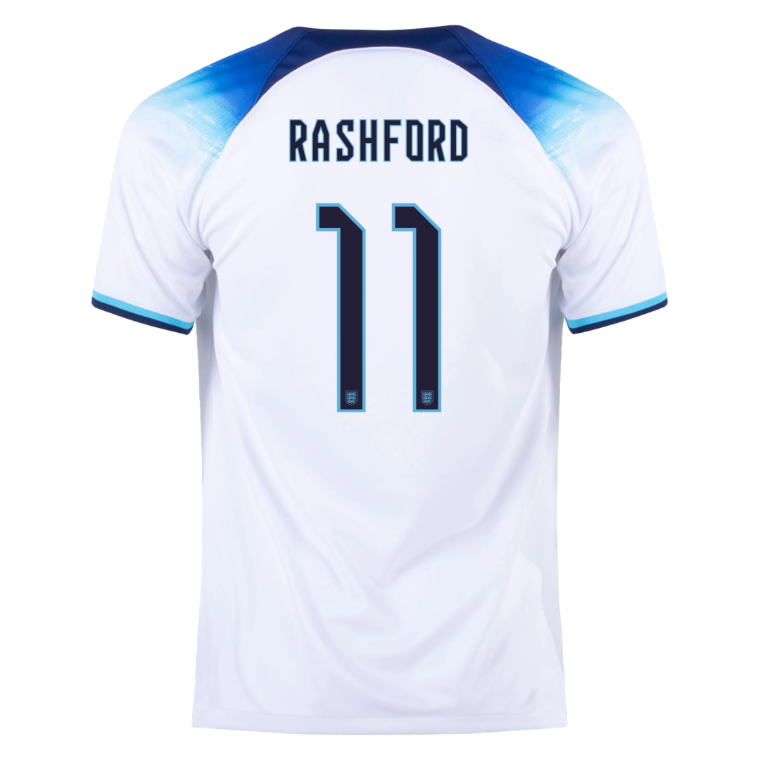 England Jersey Custom RASHFORD 11 Soccer Jersey Home 2022