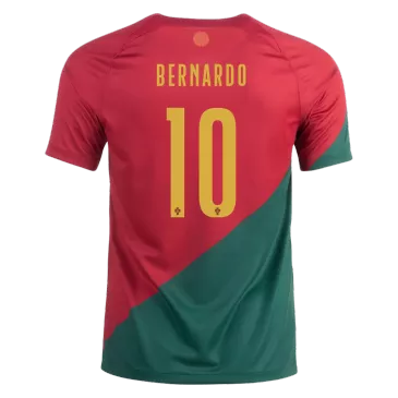 Portugal Home Soccer Jersey Custom BERNARDO #10 World Cup Jersey 2022 - bestsoccerstore