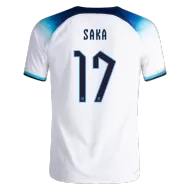 England Home Soccer Jersey SAKA #17 Custom World Cup Jersey 2022 - bestsoccerstore